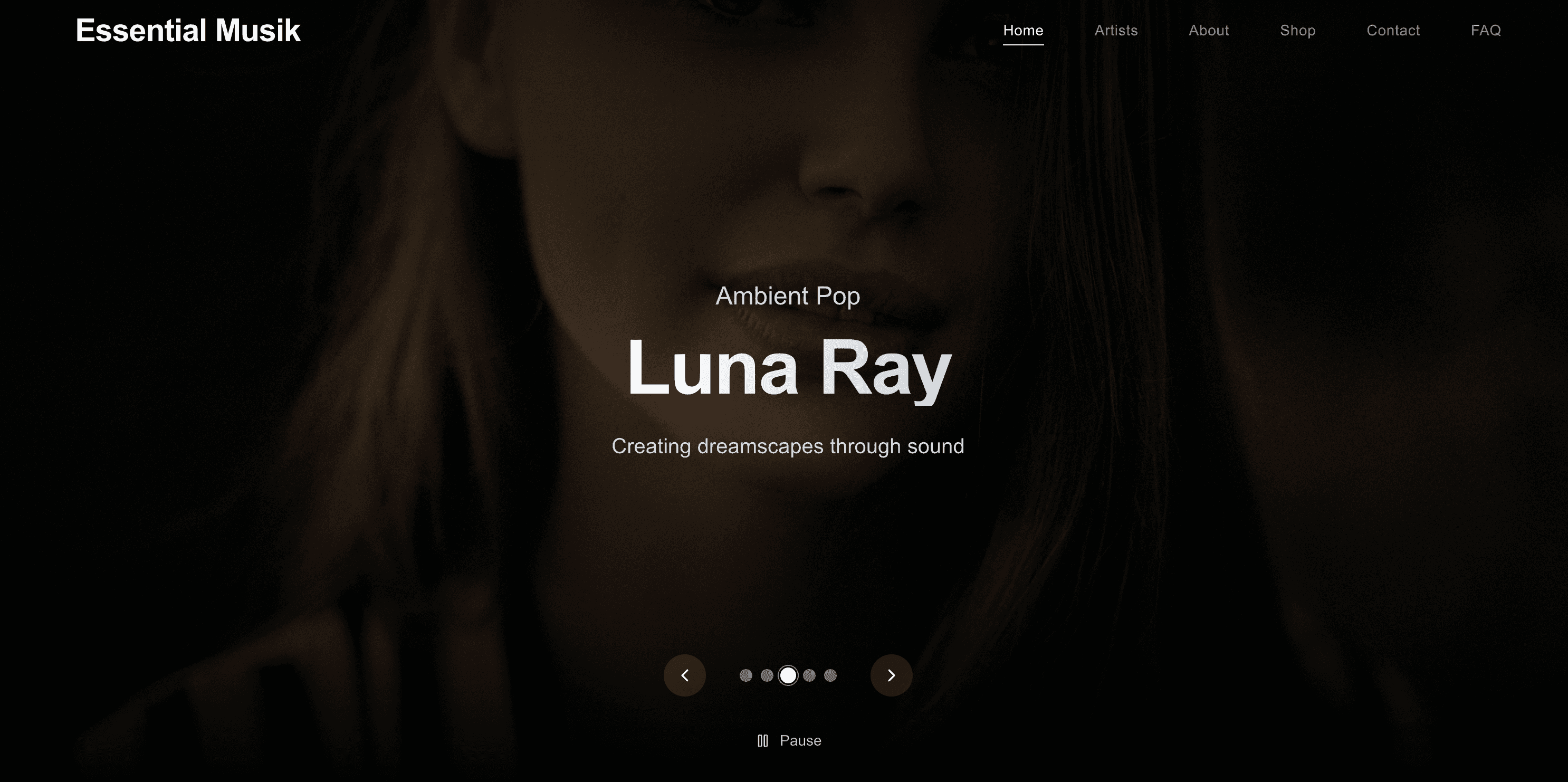 Essential Musik - Music Label Website screenshot